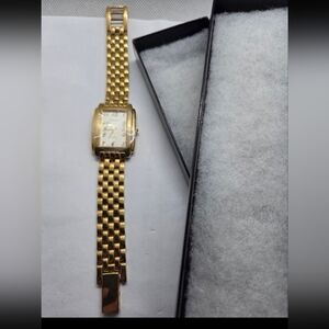 Gold Tone Square Face Men's Watch